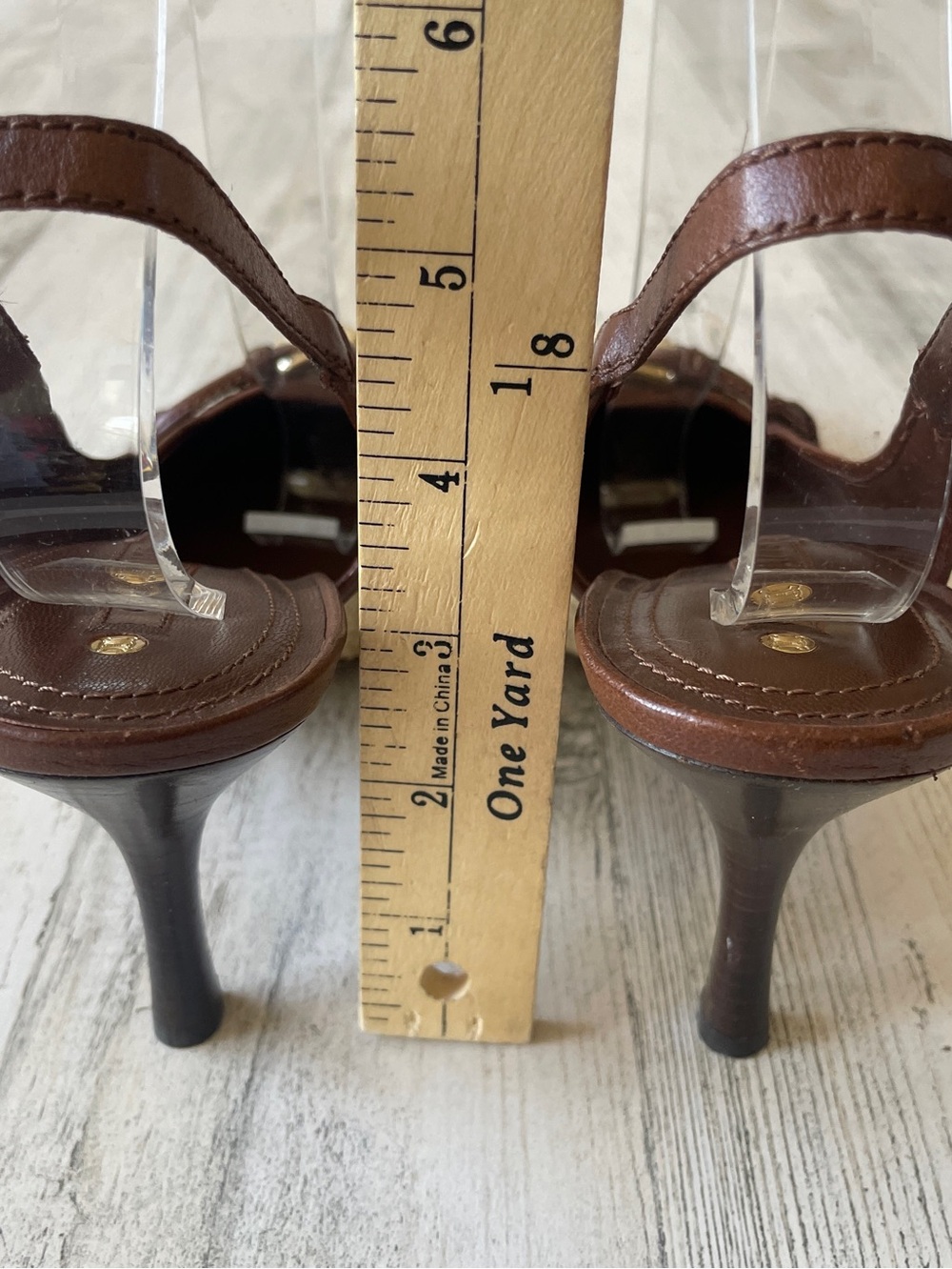 Celine Slingback Heels Brown Leather & Raffia Straw Pointed-Toe SZ 40.5 C US 9.5 - Picture 3 of 14